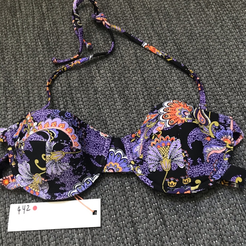 MINKPINK Midnight Bloom Cupped Bikini Top Medium
